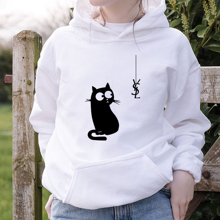 Yves-Saint-Laurent-Logo-Luxury-Black-Kitten-Unisex-Pullover-Hoodie-HTB2136-1