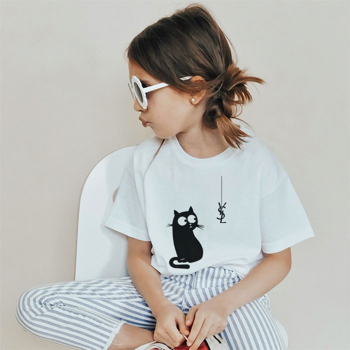 Yves-Saint-Laurent-Logo-Luxury-Black-Kitten-Unisex-T-Shirt-TTB2946-3