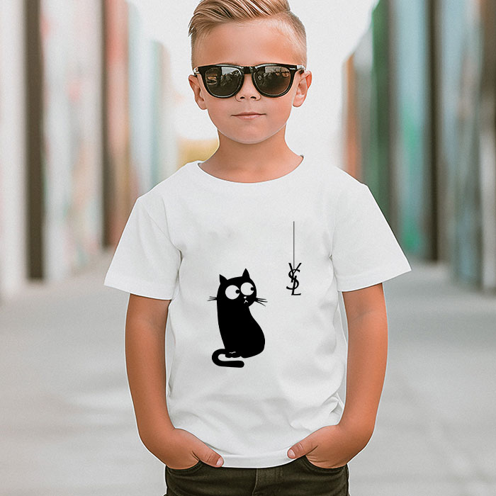 Yves-Saint-Laurent-Logo-Luxury-Black-Kitten-Unisex-T-Shirt-TTB2946-4