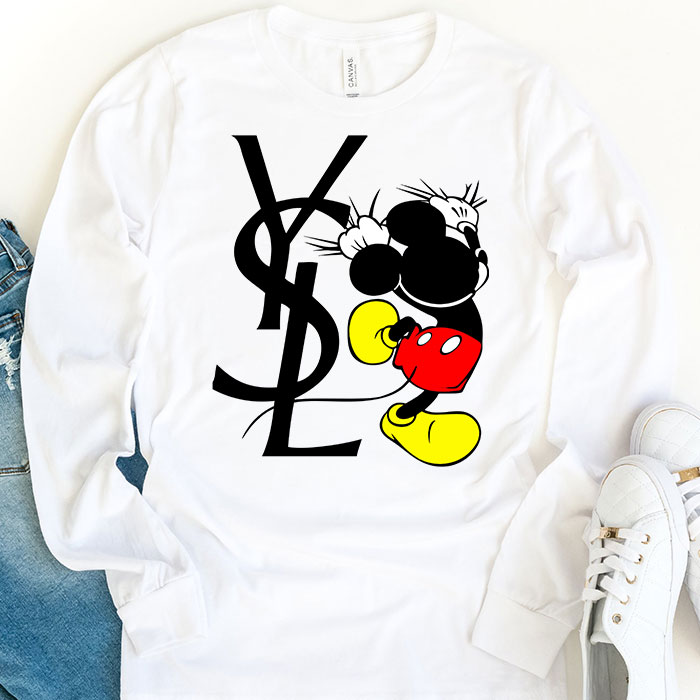 Yves-Saint-Laurent-Logo-Luxury-Mickey-Mouse-Kid-Tee-Unisex-Longsleeve-Tee-LTB2938-1
