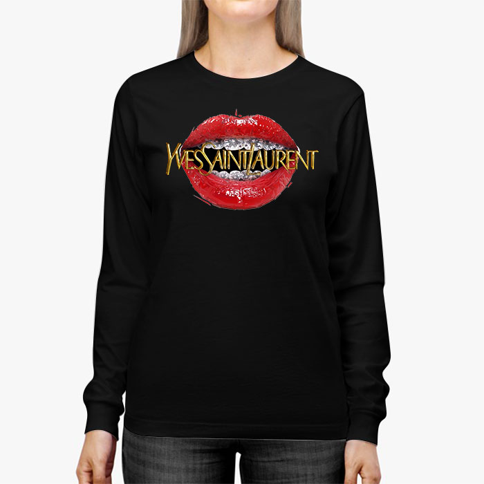 Yves-Saint-Laurent-Logo-Luxury-Sexy-Lips-Unisex-Kid-Long-Sleeve-Tee-LTB2644-2