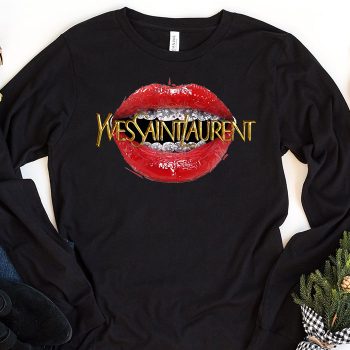 Yves Saint Laurent Logo Luxury Sexy Lips Unisex & Kid Long Sleeve Tee LTB2644