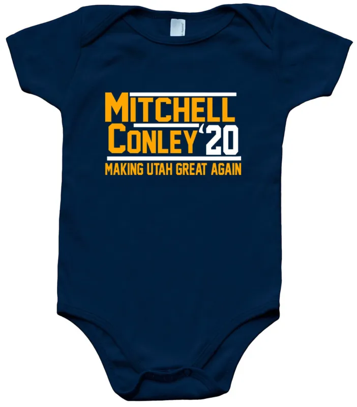 Baby-Onesie-Donovan-Mitchell-Mike-Conley-Jr-Utah-Jazz-2020-Creeper-Romper Baby Onesie Donovan Mitchell Mike Conley Jr Utah Jazz 2020 Creeper Romper