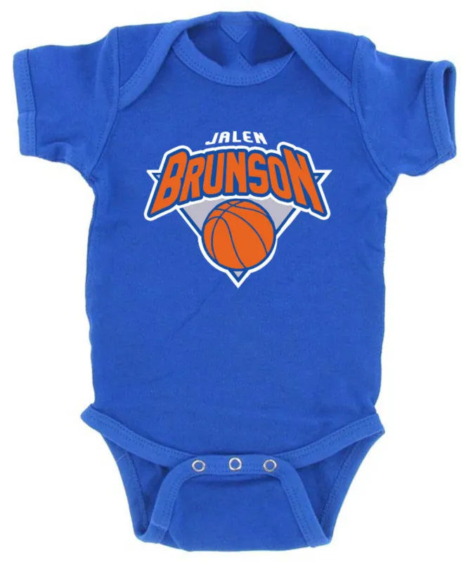 Baby-Onesie-Jalen-Brunson-New-York-Knicks-Logo-Creeper-Romper Baby Onesie Jalen Brunson New York Knicks Logo Creeper Romper