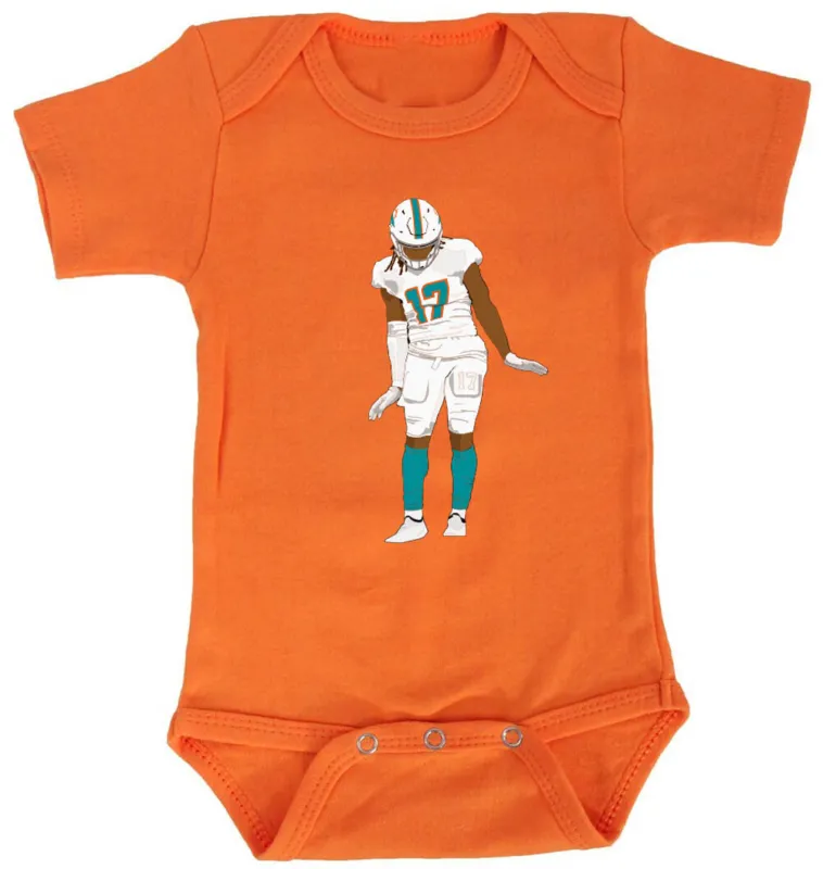Baby-Onesie-Jaylen-Waddle-Miami-Dolphins-Penguin-Dance-Creeper-Romper Baby Onesie Jaylen Waddle Miami Dolphins Penguin Dance Creeper Romper