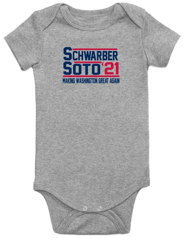 Baby-Onesie-Juan-Soto-Kyle-Schwarber-Washington-Nationals-2021-Creeper-Romper Baby Onesie Juan Soto Kyle Schwarber Washington Nationals 2021 Creeper Romper
