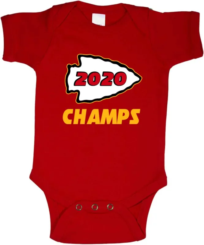 Baby-Onesie-Kansas-City-Chiefs-Super-Bowl-54-2020-Champions-Champs-Creeper-Romper Baby Onesie Kansas City Chiefs Super Bowl 54 2020 Champions Champs Creeper Romper