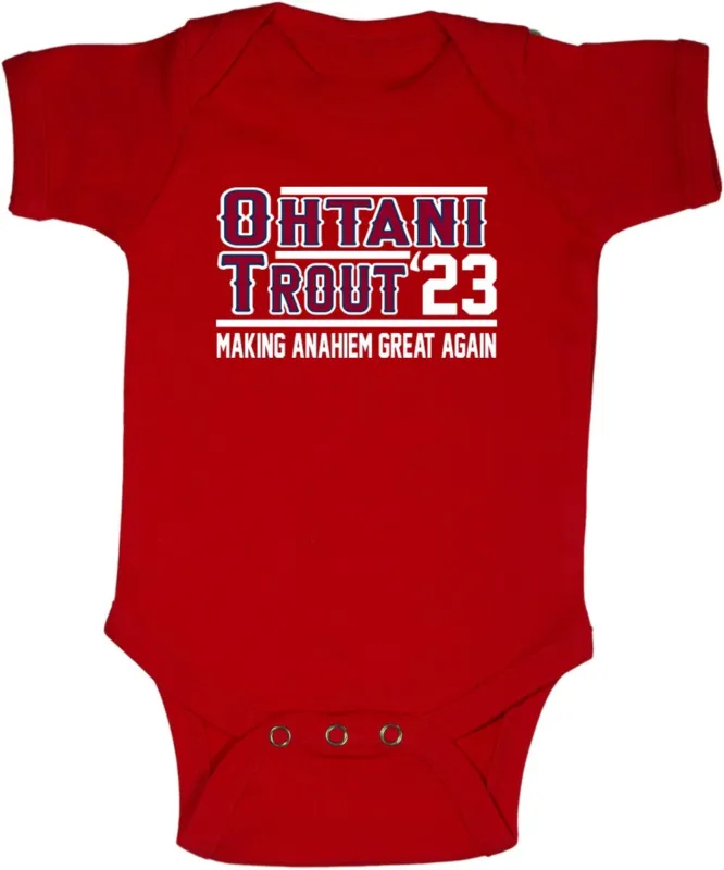 Baby-Onesie-Mike-Trout-Shohei-Ohtani-Los-Angeles-Angels-2023-Creeper-Romper Baby Onesie Mike Trout Shohei Ohtani Los Angeles Angels 2023 Creeper Romper
