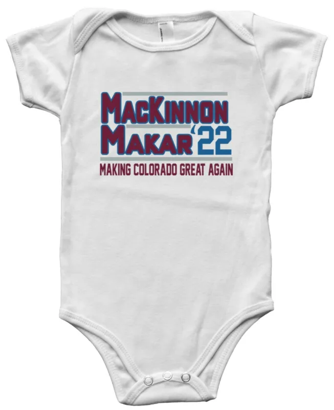 Baby-Onesie-Nathan-Mackinnon-Cale-Makar-Colorado-Avalanche-2022-Creeper-Romper Baby Onesie Nathan Mackinnon Cale Makar Colorado Avalanche 2022 Creeper Romper
