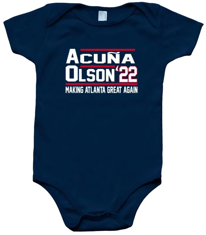 Baby-Onesie-Ronald-Acuna-Jr-Matt-Olson-Atlanta-Braves-2022-Creeper-Romper Baby Onesie Ronald Acuna Jr Matt Olson Atlanta Braves 2022 Creeper Romper