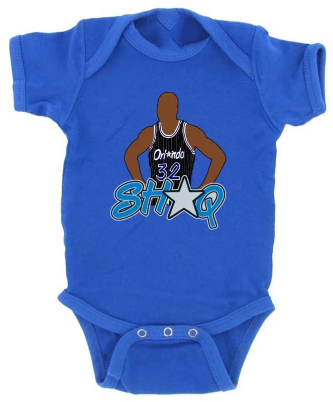 Baby-Onesie-Shaquille-ONeal-Shaq-Orlando-Magic-Pic-Logo-Creeper-Romper Baby Onesie Shaquille O'Neal Shaq Orlando Magic Pic Logo Creeper Romper