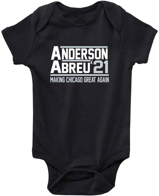 Baby-Onesie-Tim-Anderson-Jose-Abreu-2021-Chicago-White-Sox-Creeper-Romper Baby Onesie Tim Anderson Jose Abreu 2021 Chicago White Sox Creeper Romper