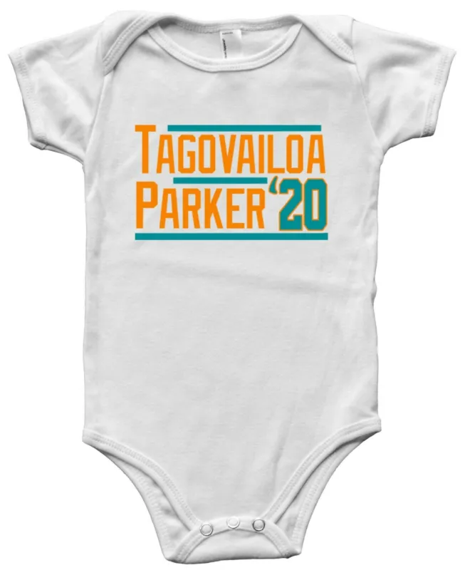 Baby-Onesie-Tua-Tagovailoa-Devante-Parker-Miami-Dolphins-2020-Creeper-Romper Baby Onesie Tua Tagovailoa Devante Parker Miami Dolphins 2020 Creeper Romper