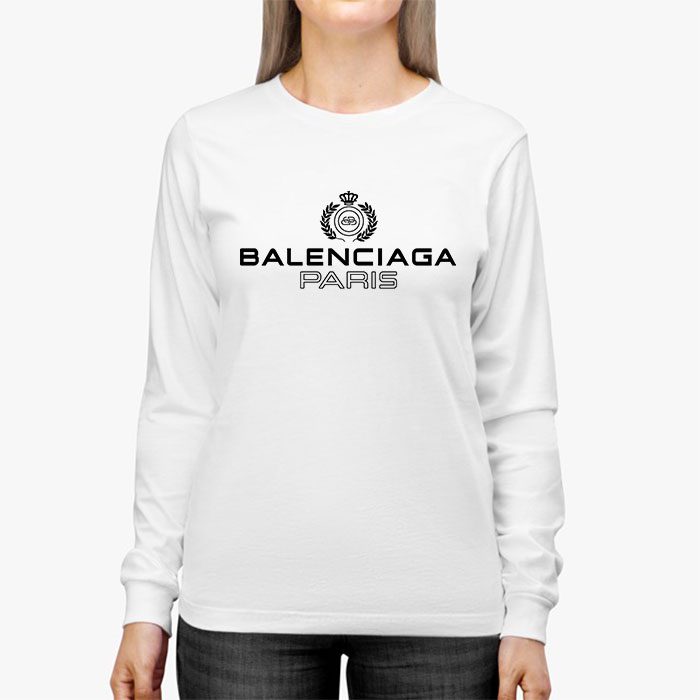 Balenciaga-Laurel-Paris-Logo-Luxury-Kid-Tee-Unisex-Longsleeve-Shirt-LTB0677-2