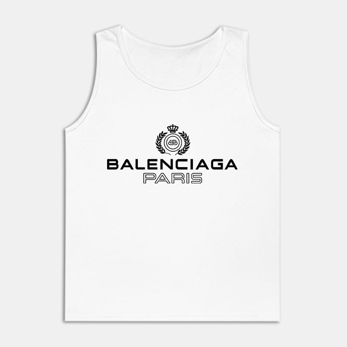 Balenciaga-Laurel-Paris-Logo-Luxury-Unisex-Tank-Top-TTTB0818 Balenciaga Laurel Paris Logo Luxury Unisex Tank Top TTTB0818
