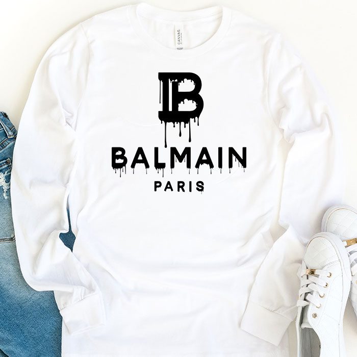 Balmain-Drip-Logo-Kid-Tee-Unisex-Longsleeve-ShirtLTB0876-1