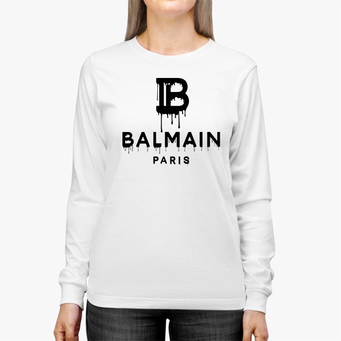 Balmain-Drip-Logo-Kid-Tee-Unisex-Longsleeve-ShirtLTB0876-2