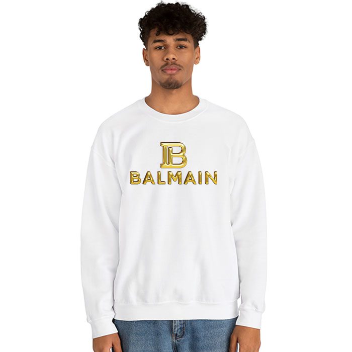 Balmain-Gold-Logo-Luxury-Crewneck-Sweatshirt-CSTB0896-2