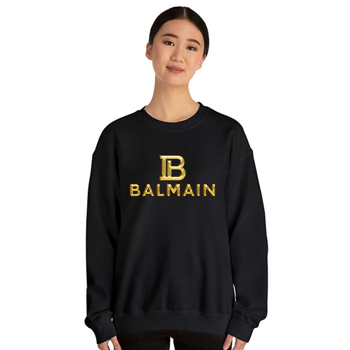 Balmain-Gold-Logo-Luxury-Crewneck-Sweatshirt-CSTB0896-4