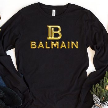 Balmain Gold Logo Luxury Kid Tee Unisex Longsleeve ShirtLTB0877