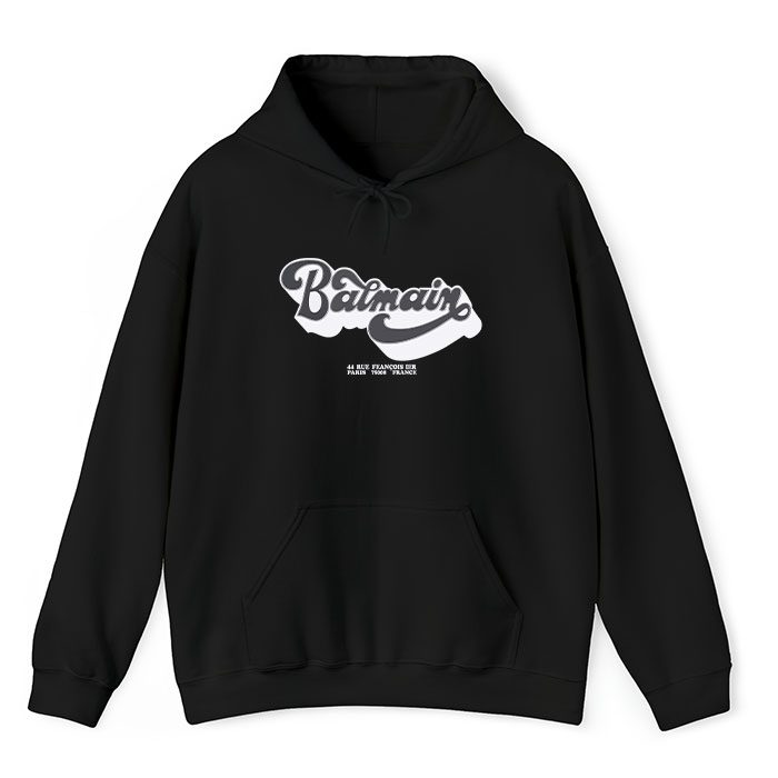 Balmain-Paris-70S-Unisex-Pullover-Hoodie-HTB1118 Balmain Paris 70S Unisex Pullover Hoodie HTB1118