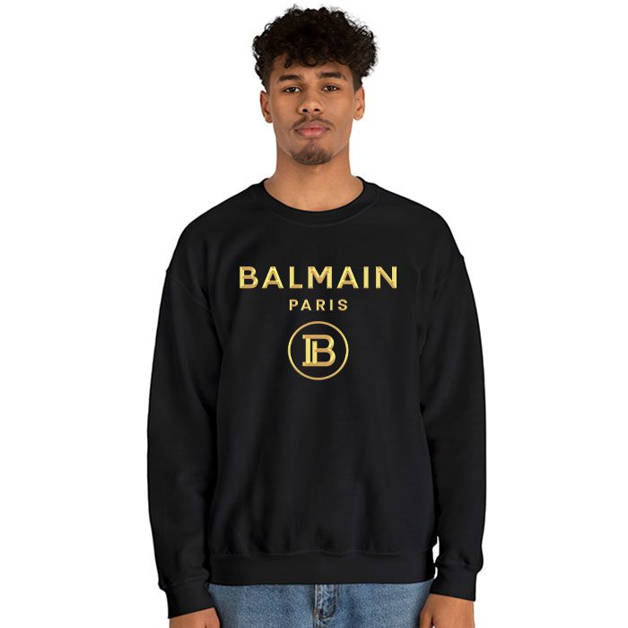 Balmain-Paris-Gold-Logo-Crewneck-Sweatshirt-CSTB0897-3