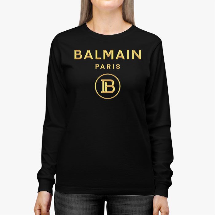 Balmain-Paris-Gold-Logo-Kid-Tee-Unisex-Longsleeve-ShirtLTB0878-3