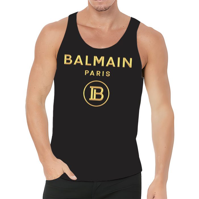 Balmain-Paris-Gold-Logo-Unisex-Tank-Top-TTTB1019-3