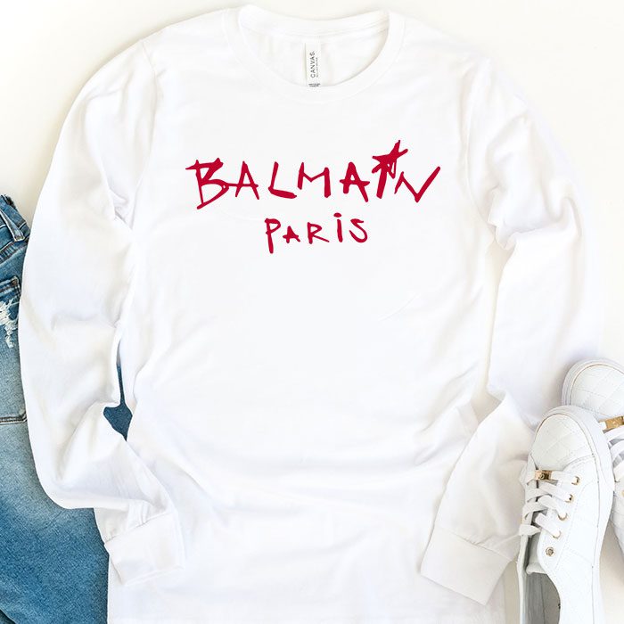 Balmain-Paris-Graffiti-Kid-Tee-Unisex-Longsleeve-ShirtLTB0865-1