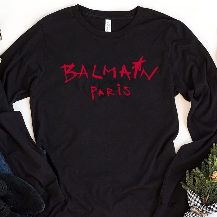 Balmain-Paris-Graffiti-Kid-Tee-Unisex-Longsleeve-ShirtLTB0865 Balmain Paris Graffiti Kid Tee Unisex Longsleeve ShirtLTB0865