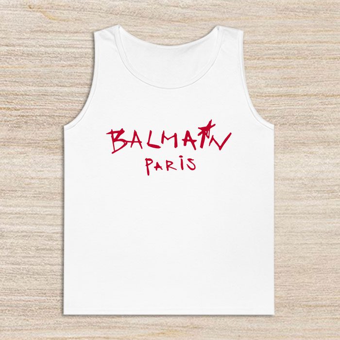 Balmain-Paris-Graffiti-Unisex-Tank-Top-TTTB1006 Balmain Paris Graffiti Unisex Tank Top TTTB1006