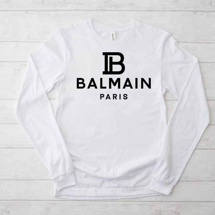 Balmain-Paris-Logo-Kid-Tee-Unisex-Longsleeve-ShirtLTB0843 Balmain Paris Logo Kid Tee Unisex Longsleeve ShirtLTB0843