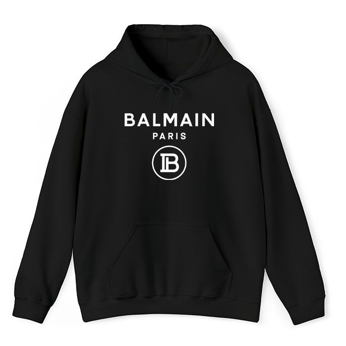 Balmain-Paris-Logo-Unisex-Pullover-Hoodie-HTB1098 Balmain Paris Logo Unisex Pullover Hoodie HTB1098
