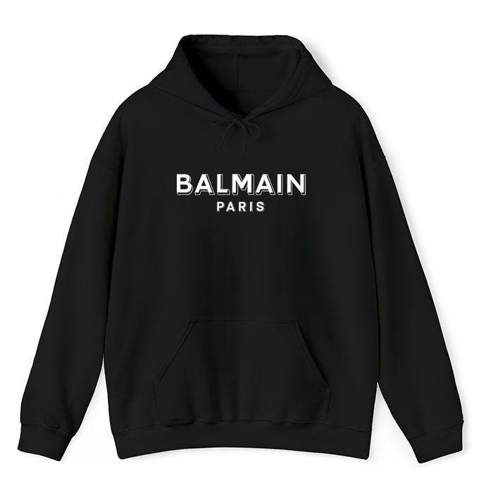 Balmain-Paris-Logo-Unisex-Pullover-Hoodie-HTB1121 Balmain Paris Logo Unisex Pullover Hoodie HTB1121