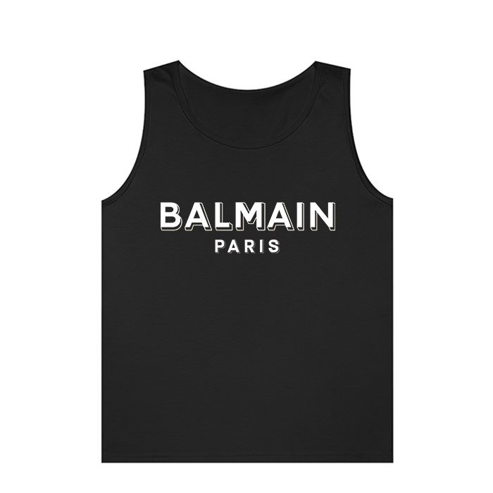 Balmain-Paris-Logo-Unisex-Tank-Top-TTTB1008 Balmain Paris Logo Unisex Tank Top TTTB1008