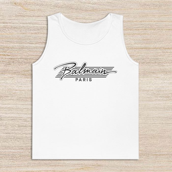Balmain-Paris-Logo-Unisex-Tank-Top-TTTB1009 Balmain Paris Logo Unisex Tank Top TTTB1009
