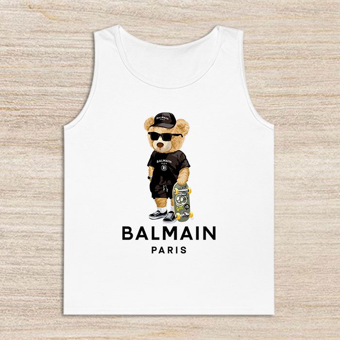 Balmain-Paris-Teddy-Bear-Luxury-Unisex-Tank-Top-TTTB1023 Balmain Paris Teddy Bear Luxury Unisex Tank Top TTTB1023