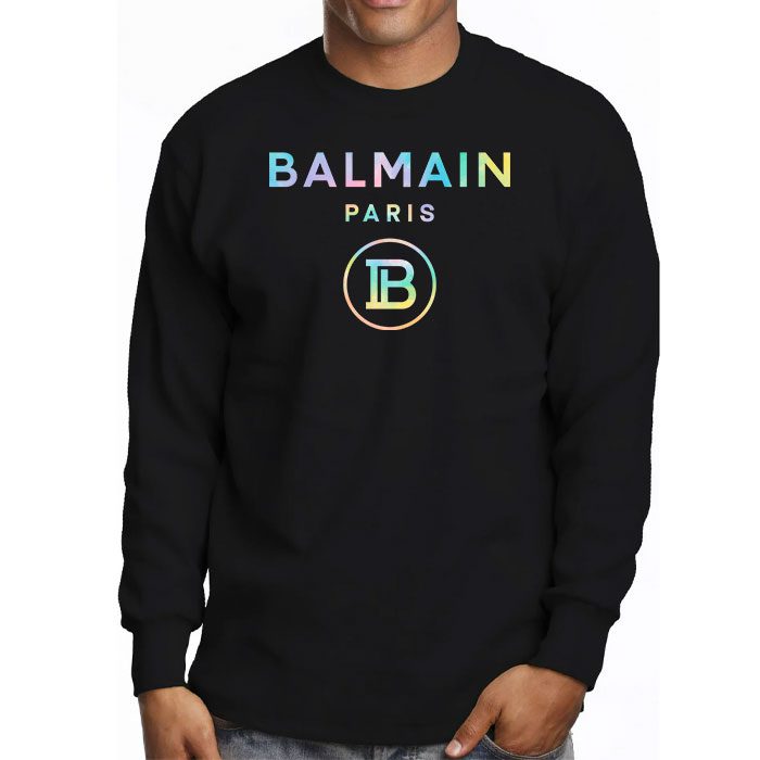 Balmain-Paris-Tie-Dye-Logo-Kid-Tee-Unisex-Longsleeve-ShirtLTB0869-2
