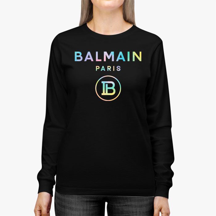 Balmain-Paris-Tie-Dye-Logo-Kid-Tee-Unisex-Longsleeve-ShirtLTB0869-3