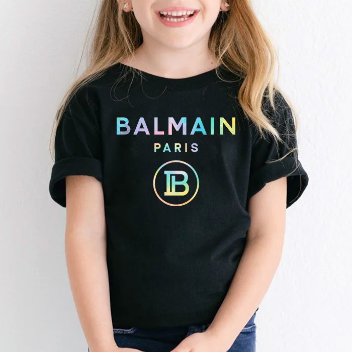 Balmain-Paris-Tie-Dye-Logo-Kid-Tee-Unisex-T-Shirt-TTB1895-3