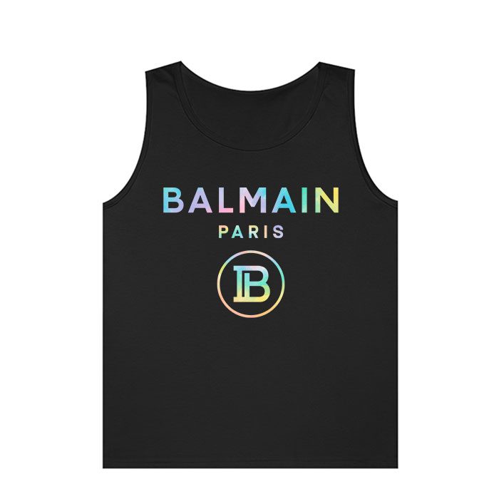 Balmain-Paris-Tie-Dye-Logo-Unisex-Tank-Top-TTTB1010 Balmain Paris Tie Dye Logo Unisex Tank Top TTTB1010