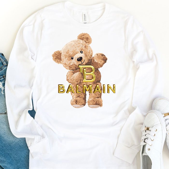 Balmain-Teddy-Bear-Luxury-Kid-Tee-Unisex-Longsleeve-ShirtLTB0880-1