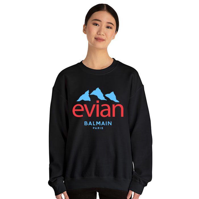 Balmain-X-Evian-Paris-Logo-Crewneck-Sweatshirt-CSTB0890-4