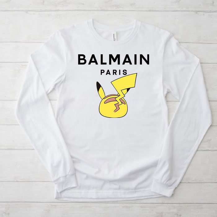 Balmain-X-Pokemon-Kid-Tee-Unisex-Longsleeve-ShirtLTB0872 Balmain X Pokemon Kid Tee Unisex Longsleeve ShirtLTB0872