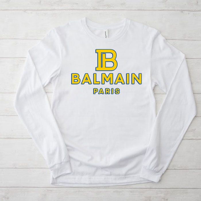 Balmain-X-Pokemon-Paris-Logo-Kid-Tee-Unisex-Longsleeve-ShirtLTB0874 Balmain X Pokemon Paris Logo Kid Tee Unisex Longsleeve ShirtLTB0874