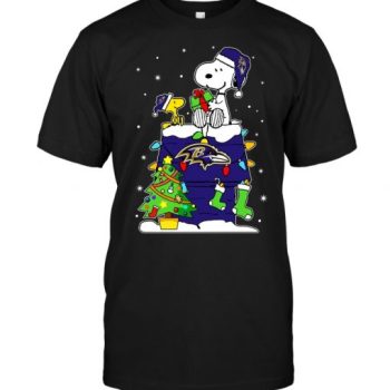Baltimore Ravens Snoopy & Woodstock Christmas Unisex T-Shirt Kid T-Shirt LTS008
