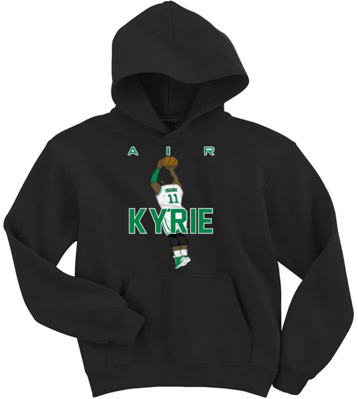 Black-Kyrie-Irving-Boston-Celtics-Air-Pic-Hooded-Sweatshirt-Unisex-Hoodie Black Kyrie Irving Boston Celtics "Air Pic" Hooded Sweatshirt Unisex Hoodie