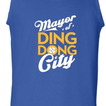 Blue Travis Shaw Milwaukee Brewers Mayor Ding Dong City Unisex Tank Top