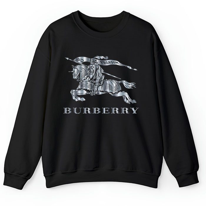 Burberry-Logo-Silver-Luxury-Crewneck-Sweatshirt-CSTB0750 Burberry Logo Silver Luxury Crewneck Sweatshirt CSTB0750