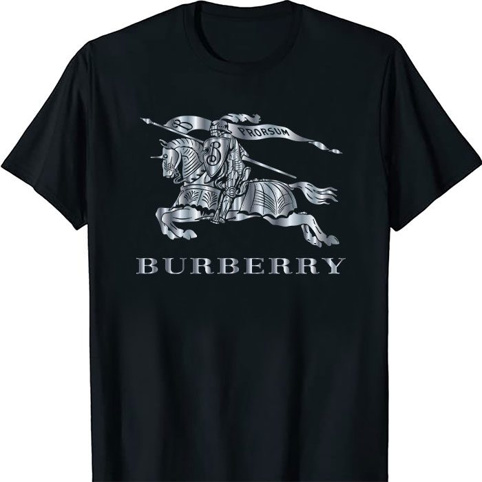 Burberry-Logo-Silver-Luxury-Kid-Tee-Unisex-T-Shirt-TTB1757 Burberry Logo Silver Luxury Kid Tee Unisex T-Shirt TTB1757